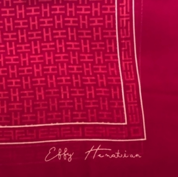 NWT Effy Monogram Scarf Fuchsia & Pink Long Head & Hair scarf - Picture 3 of 7